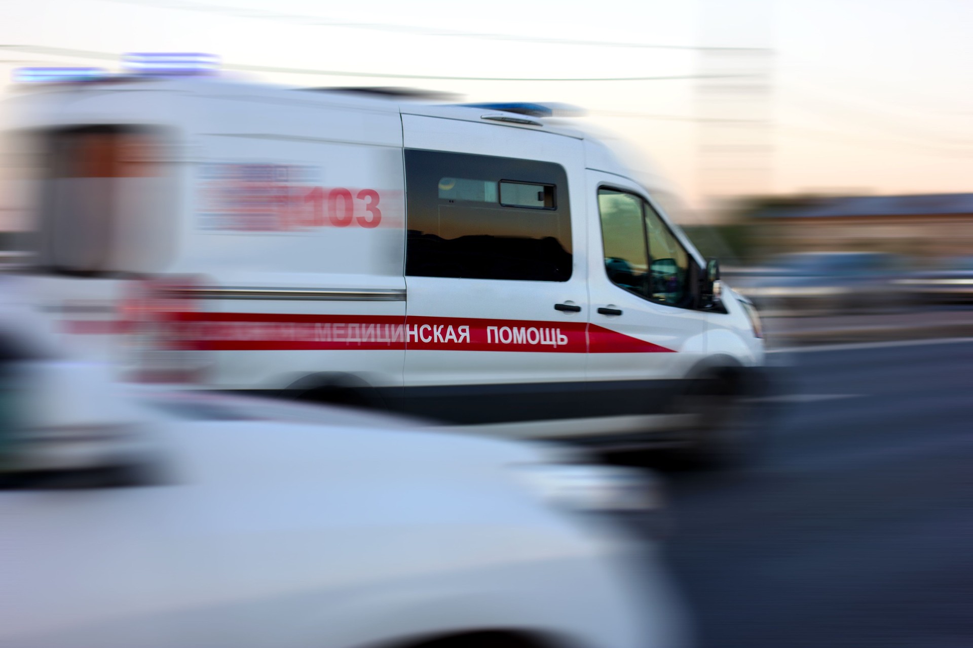 An ambulance rushes to the aid of a patient